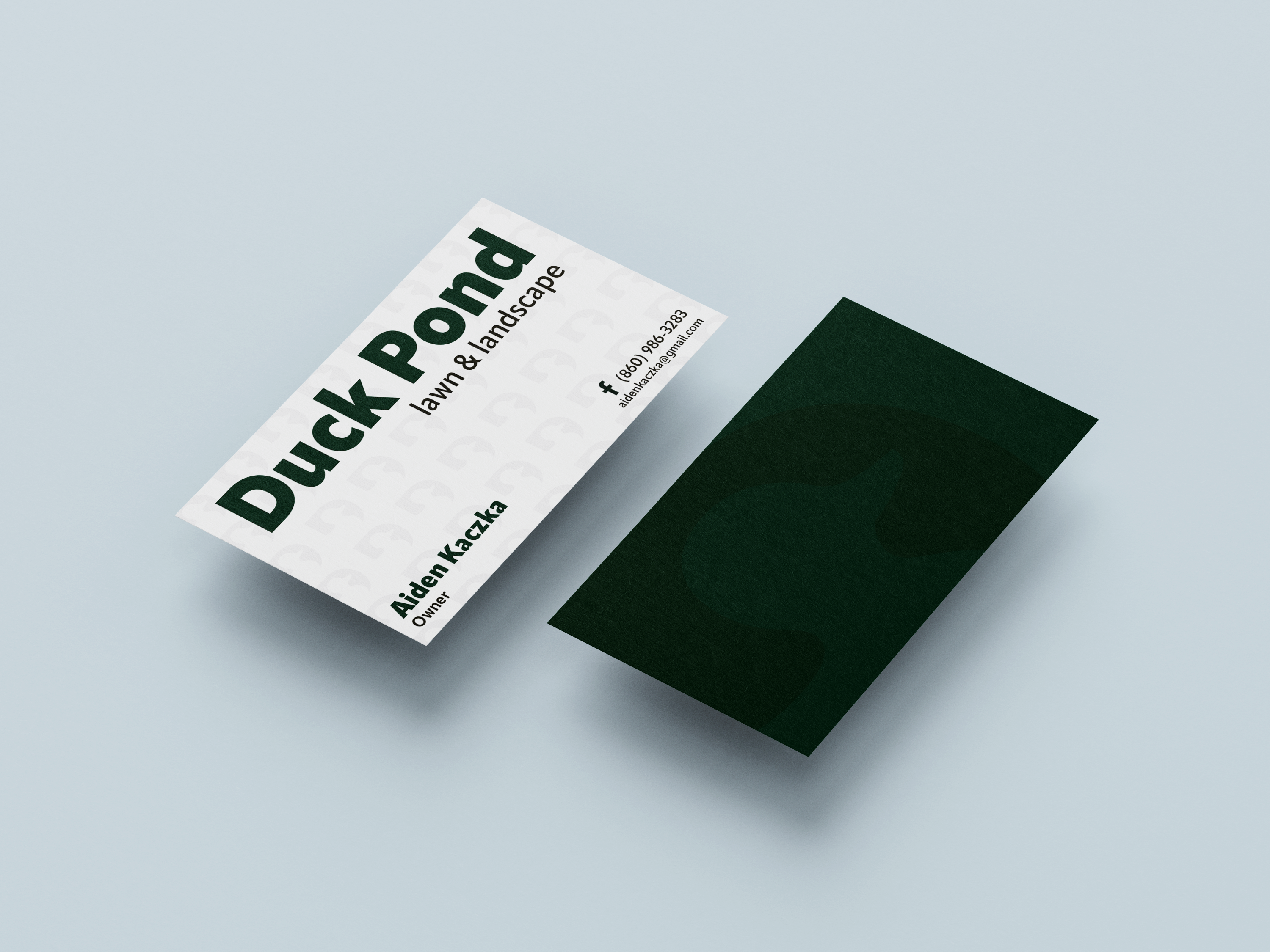 duck pond landscaping business card