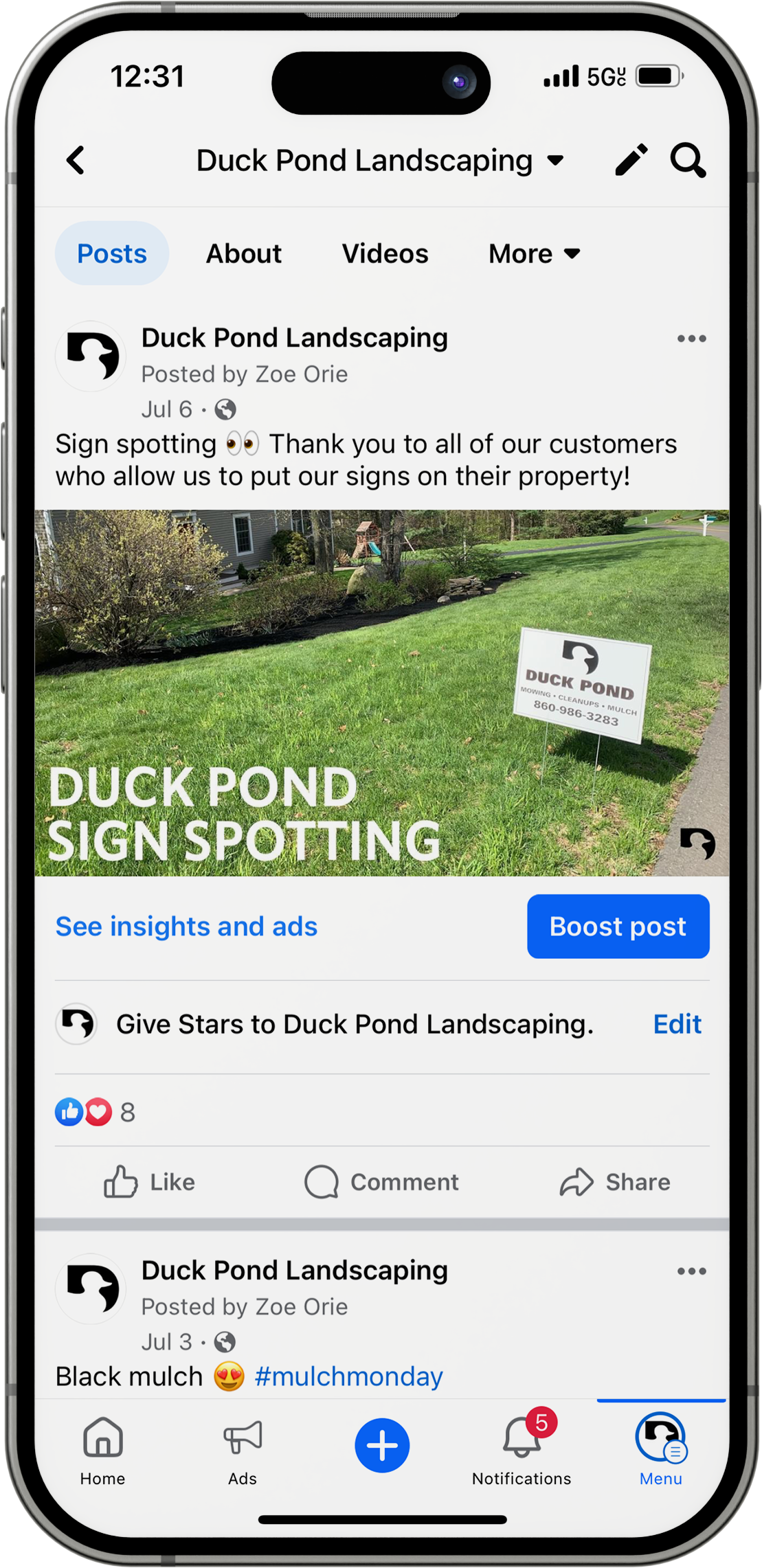 duck pond sign spotting post