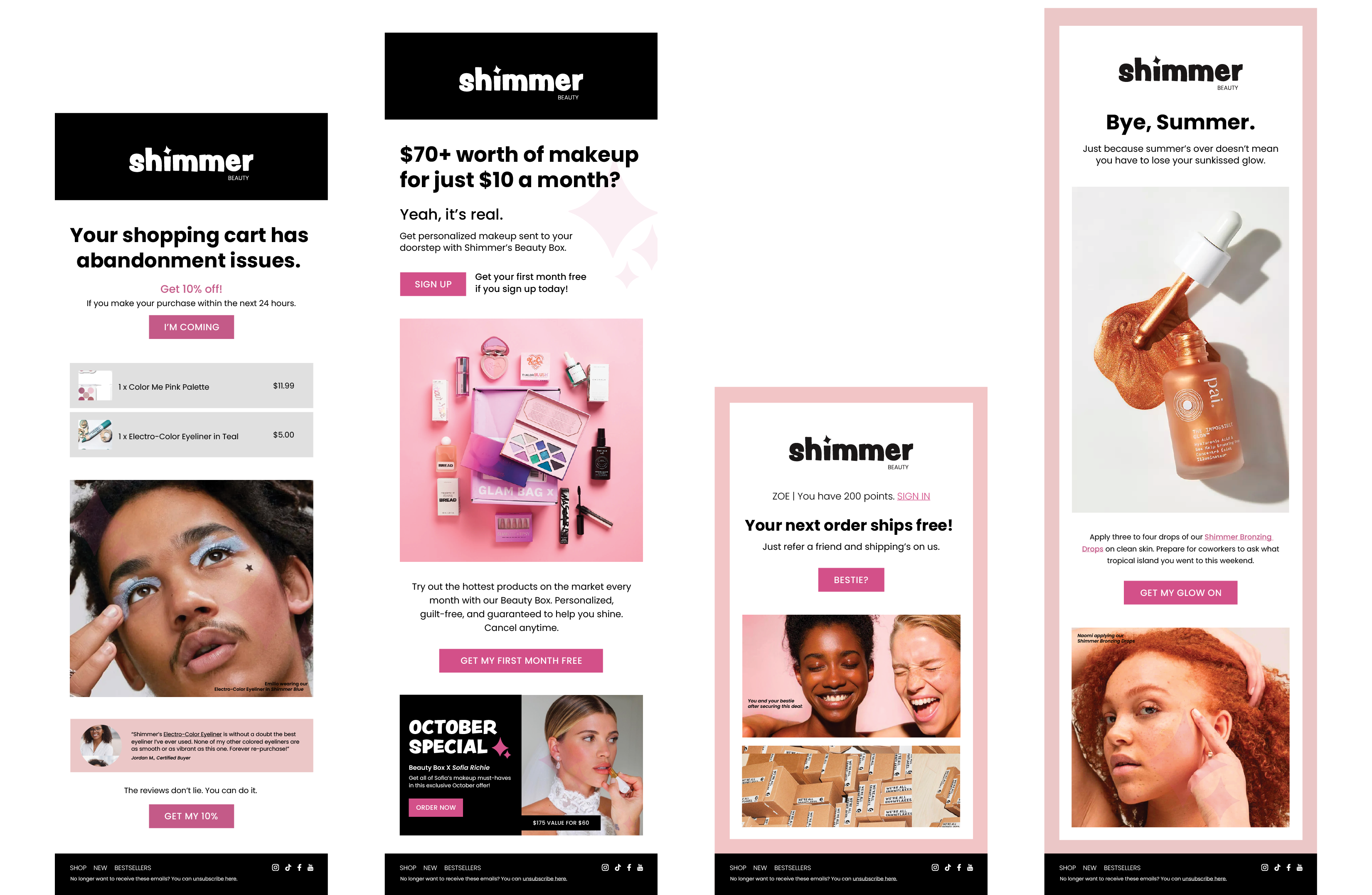 flat designs for shimmer emails