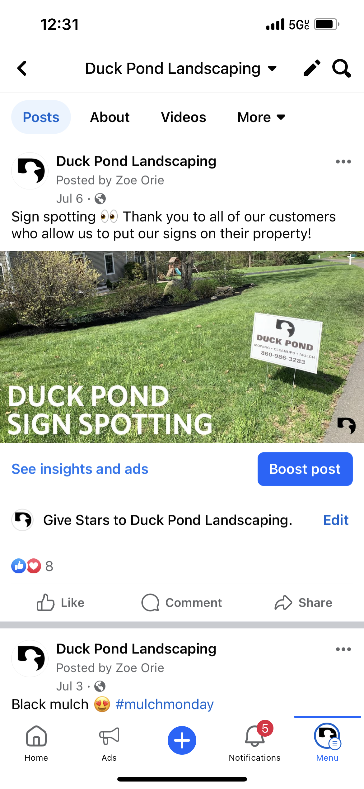 duck pond sign spotting post