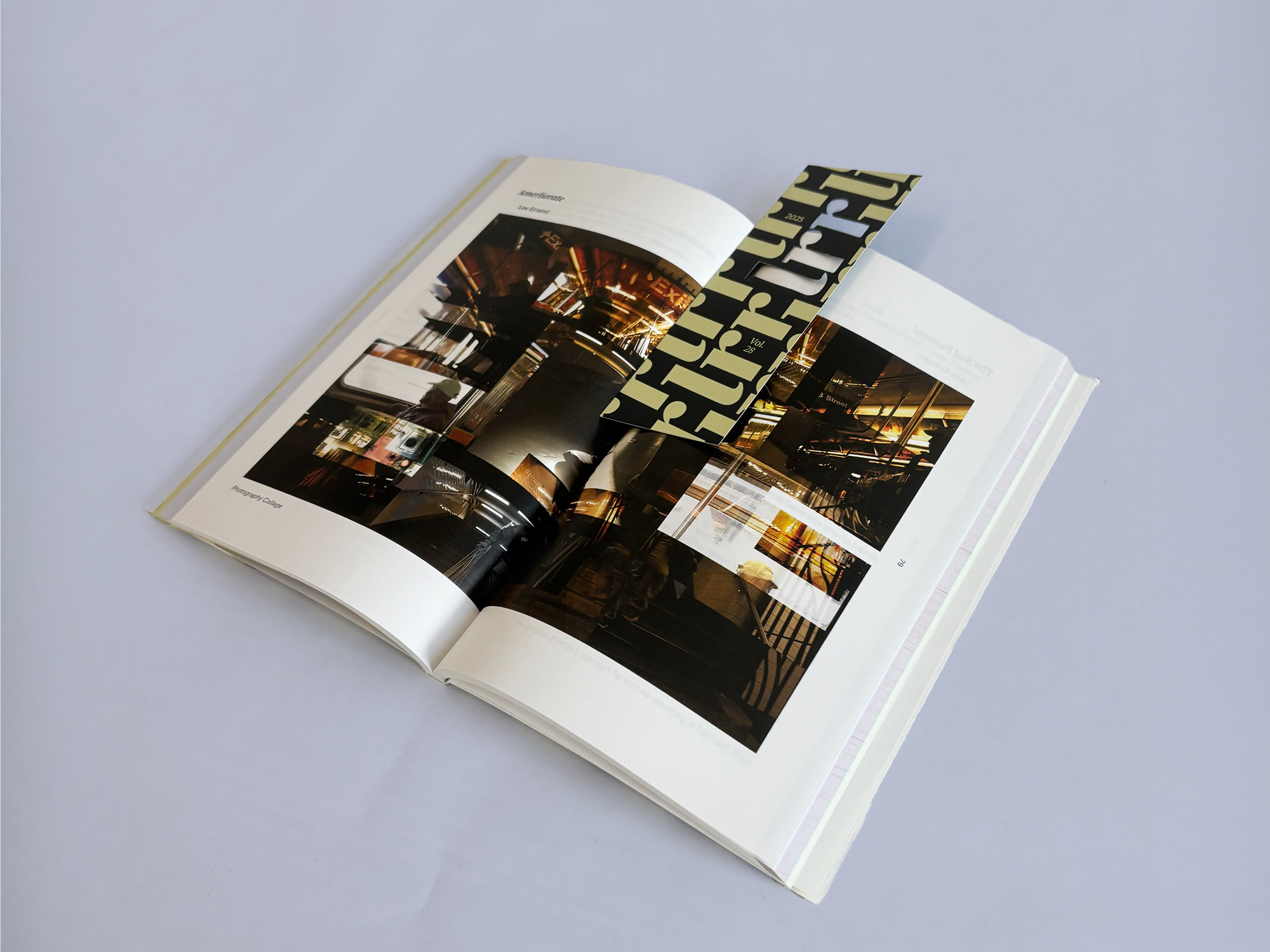 inside spread with a photograph across both pages