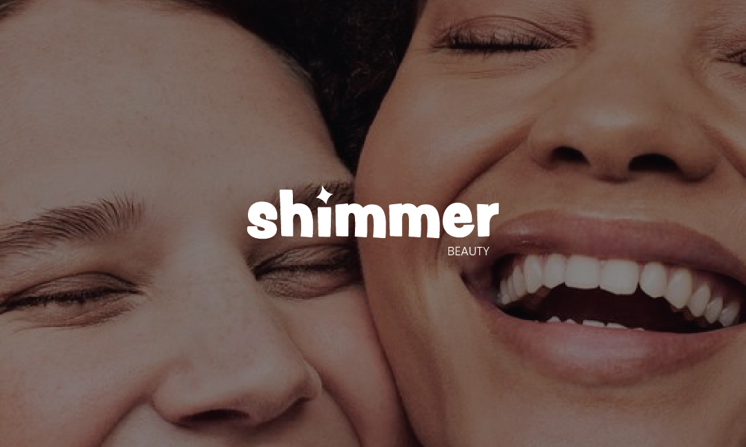 cover photo for shimmer beauty with logo